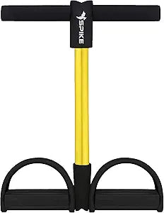 SPIKE Tummy Trimmer Portable Resistance Band Core & Abdominal Workout Equipment with Foot Pedals and Foam-Grip Handles, Compact Home Gym Tool for Full-Body Strength, Travel & Office Fitness